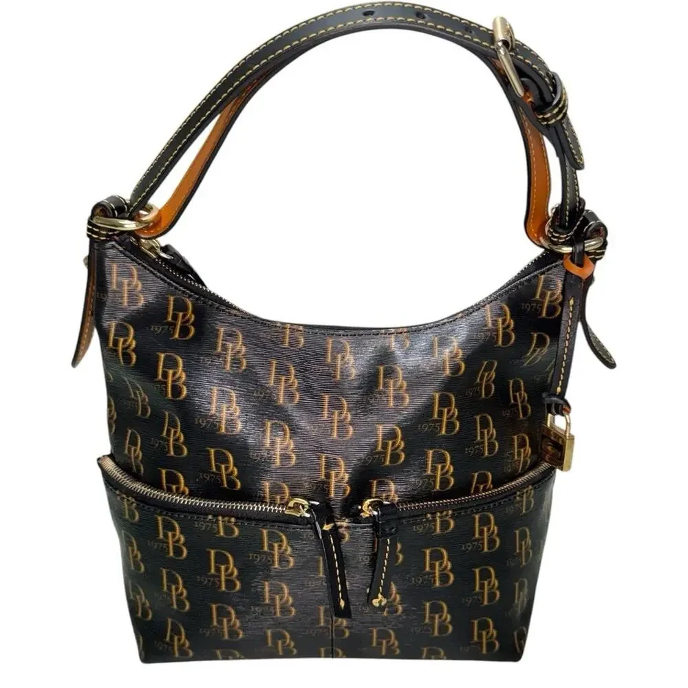 Dooney & Bourke Signature Logo 1975 Medium Zipper Pocket Sac Bag